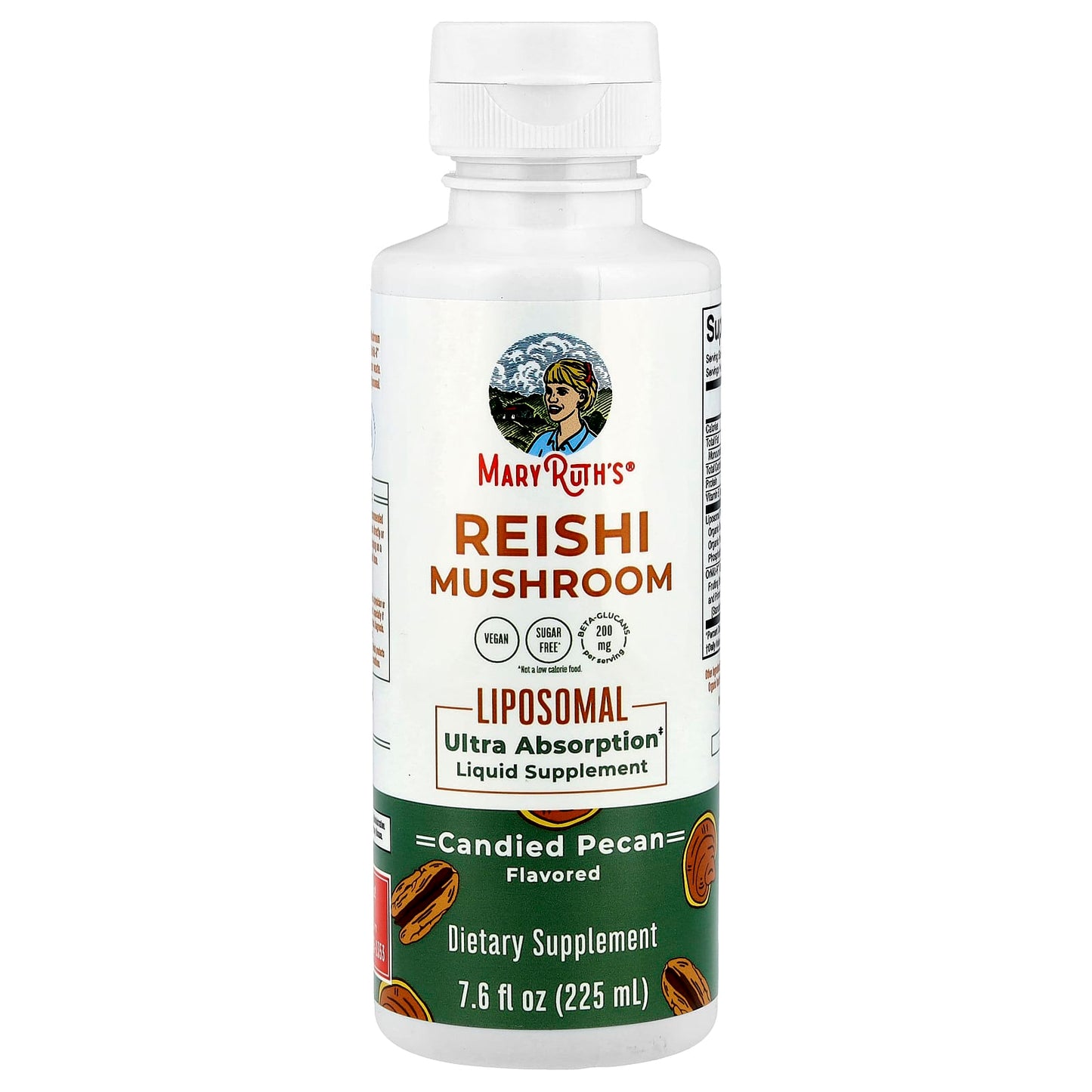 MaryRuth's, Reishi Mushroom Liposomal, Candied Pecan , 7.6 fl oz (225 ml) - Image 1