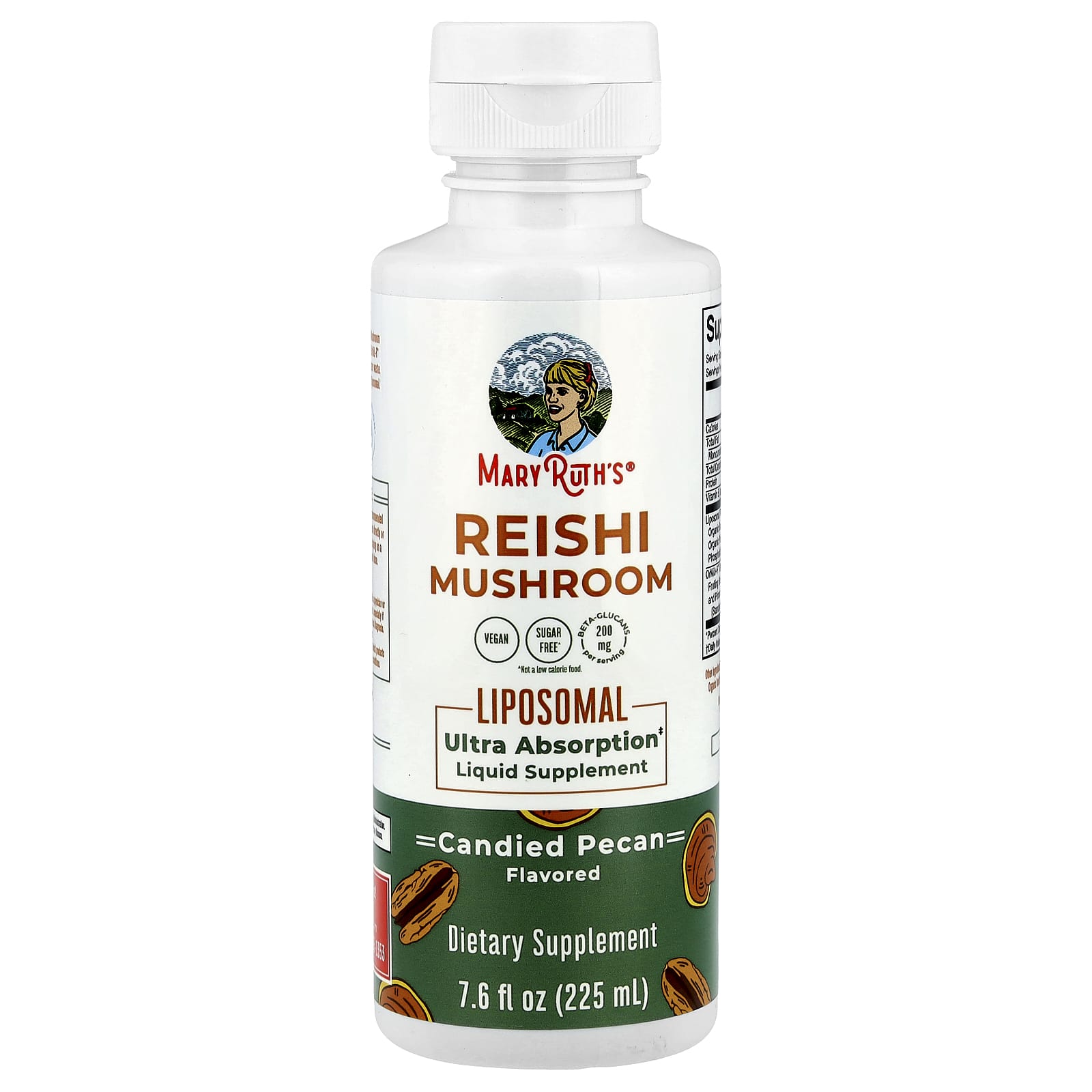 MaryRuth's, Reishi Mushroom Liposomal, Candied Pecan , 7.6 fl oz (225 ml) - Image 1