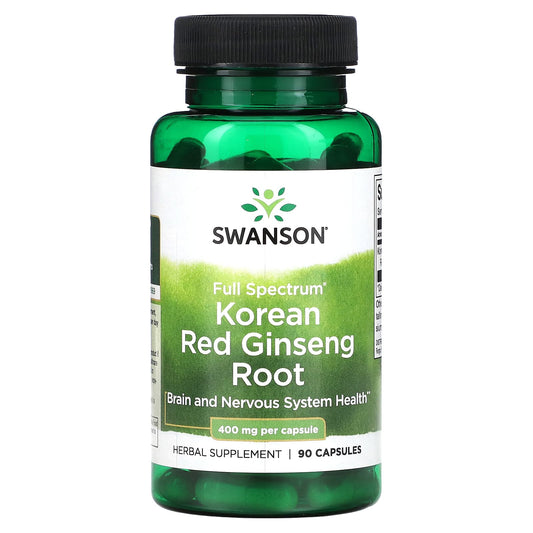 Swanson, Full Spectrum Korean Red Ginseng Root, 400 mg, 90 Capsules - Image 1