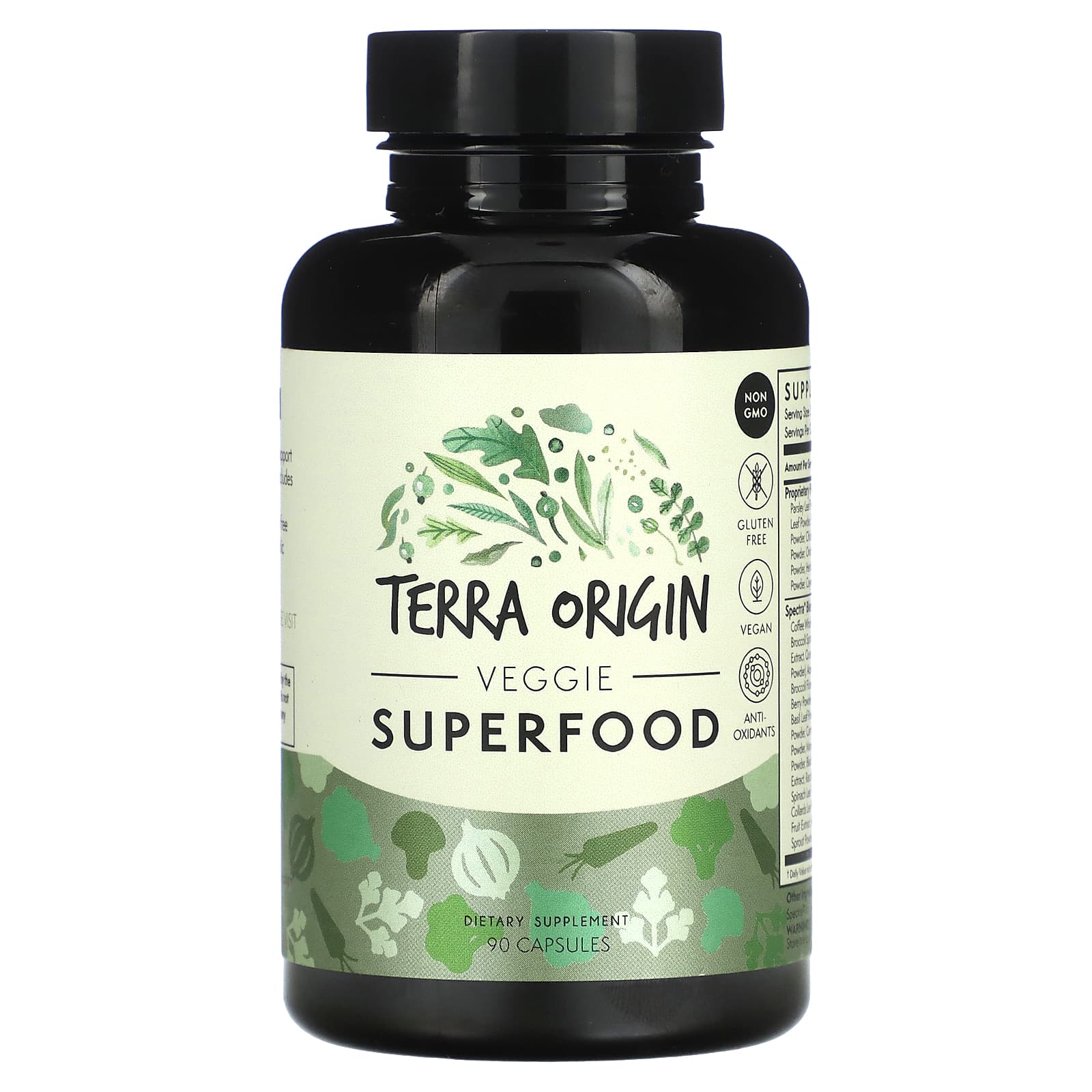 Terra Origin, Veggie Superfood, 90 Capsules - Image 1