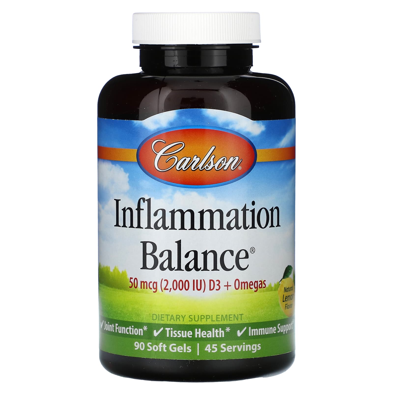 Carlson Inflammation Balance Omega-3 Fish Oil Supplement, 90 Soft Gels - Image 1