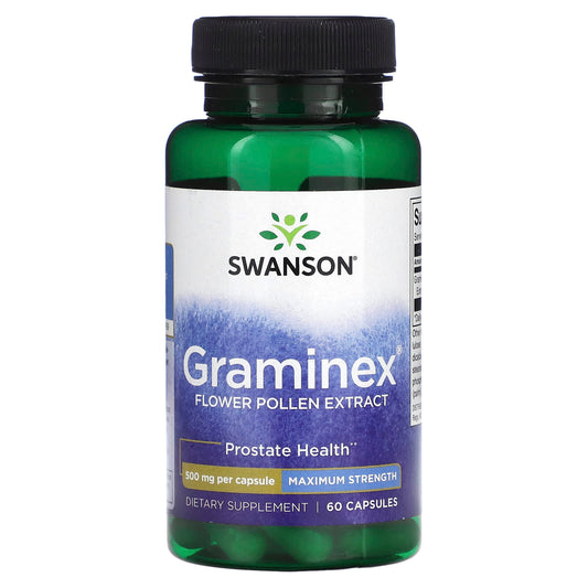 Swanson, Graminex Flower Pollen Extract, Maximum Strength, 500 mg, 60 Capsules - Image 1
