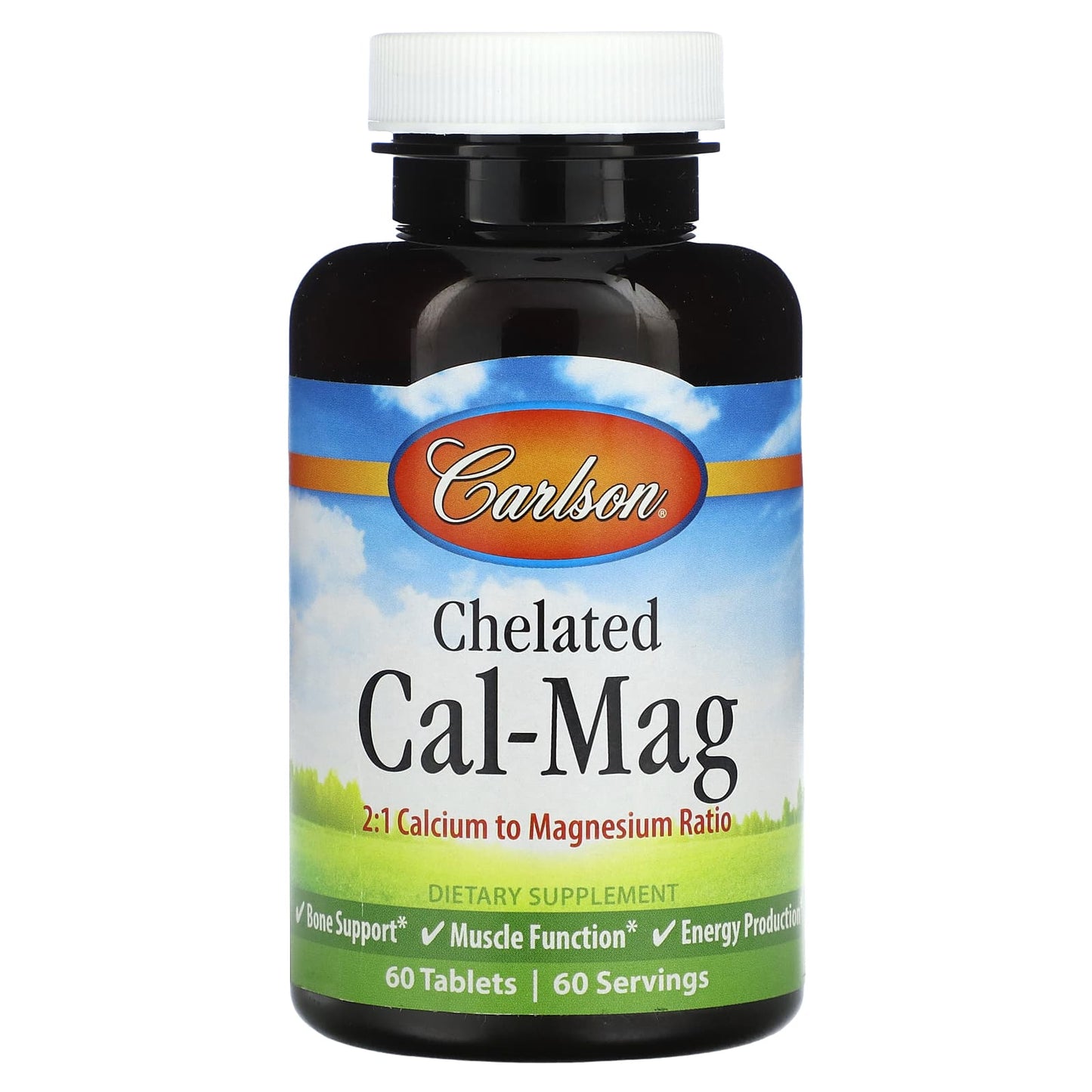 Carlson Chelated Cal-Mag for Bone Health & Energy - 60 Tablets - Image 1