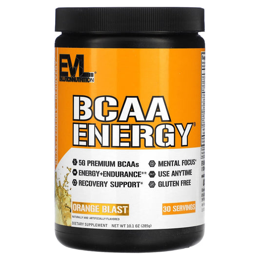 EVLution Nutrition BCAA Energy Orange Blast, 10.1 oz (285g) - Image 1