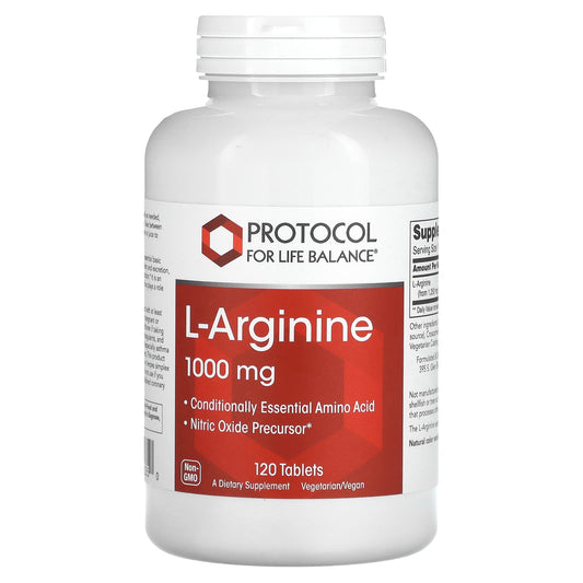 Protocol for Life Balance, L-Arginine, 1,000 mg, 120 Tablets - Image 1