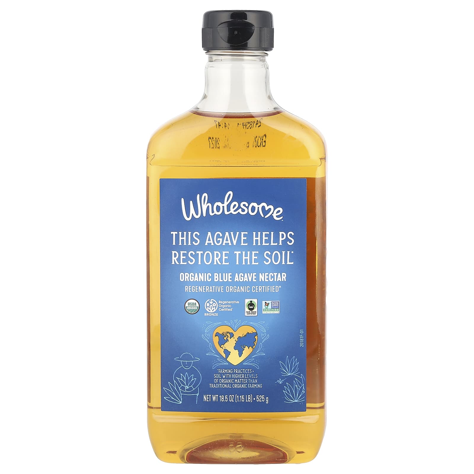 Wholesome Sweeteners, Organic Blue Agave Nectar, 18.5 oz (525 g) - Image 1