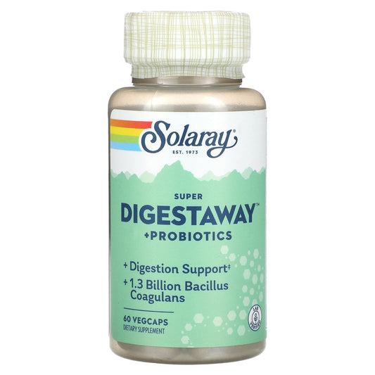 Solaray, Super Digestaway + Probiotics, 60 VegCaps - Image 1