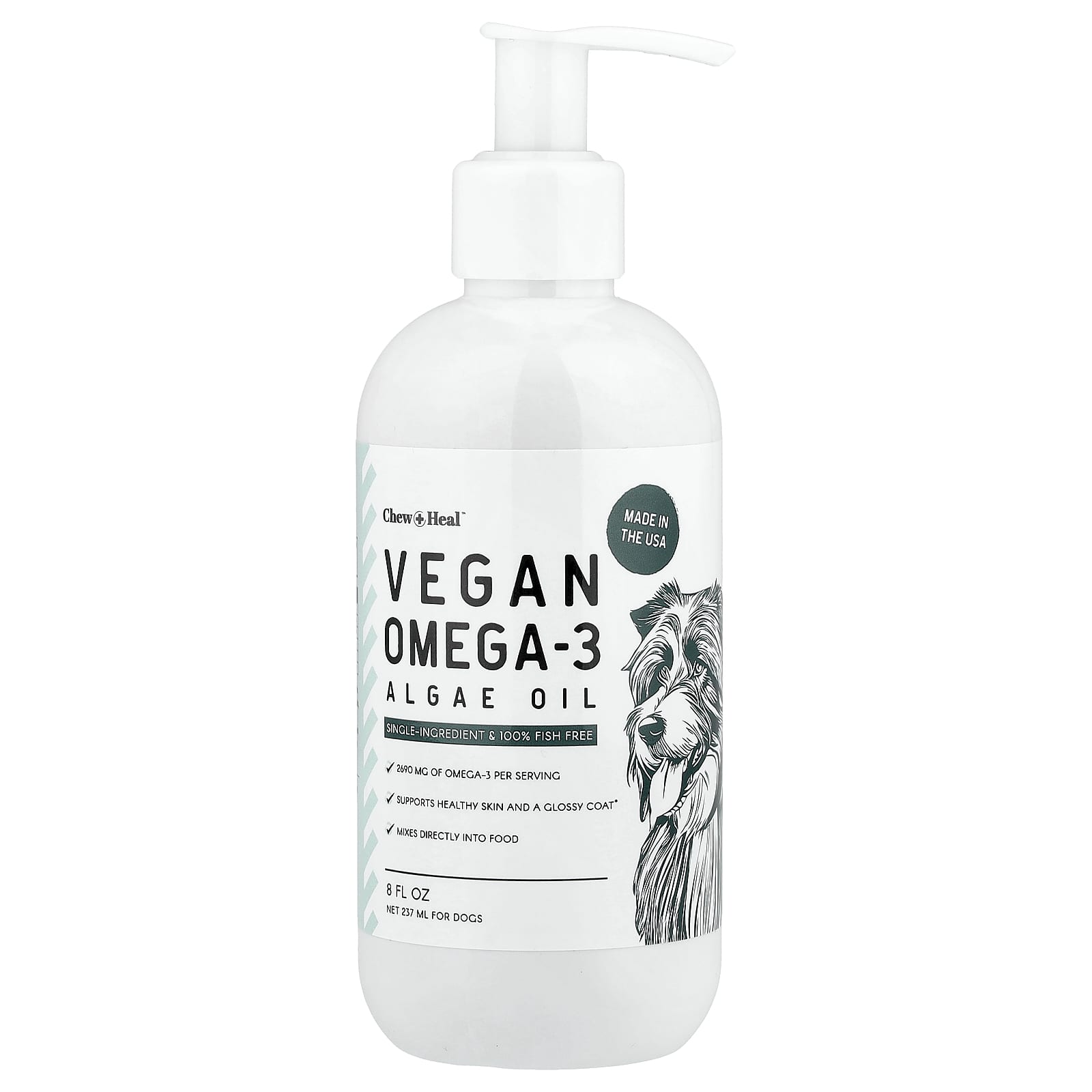 Vegan Omega-3 Algae Oil for Dogs - 8 fl oz - Image 1