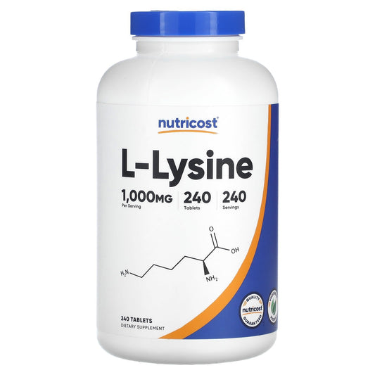 Nutricost, L-Lysine, 1,000 mg , 240 Tablets - Image 1