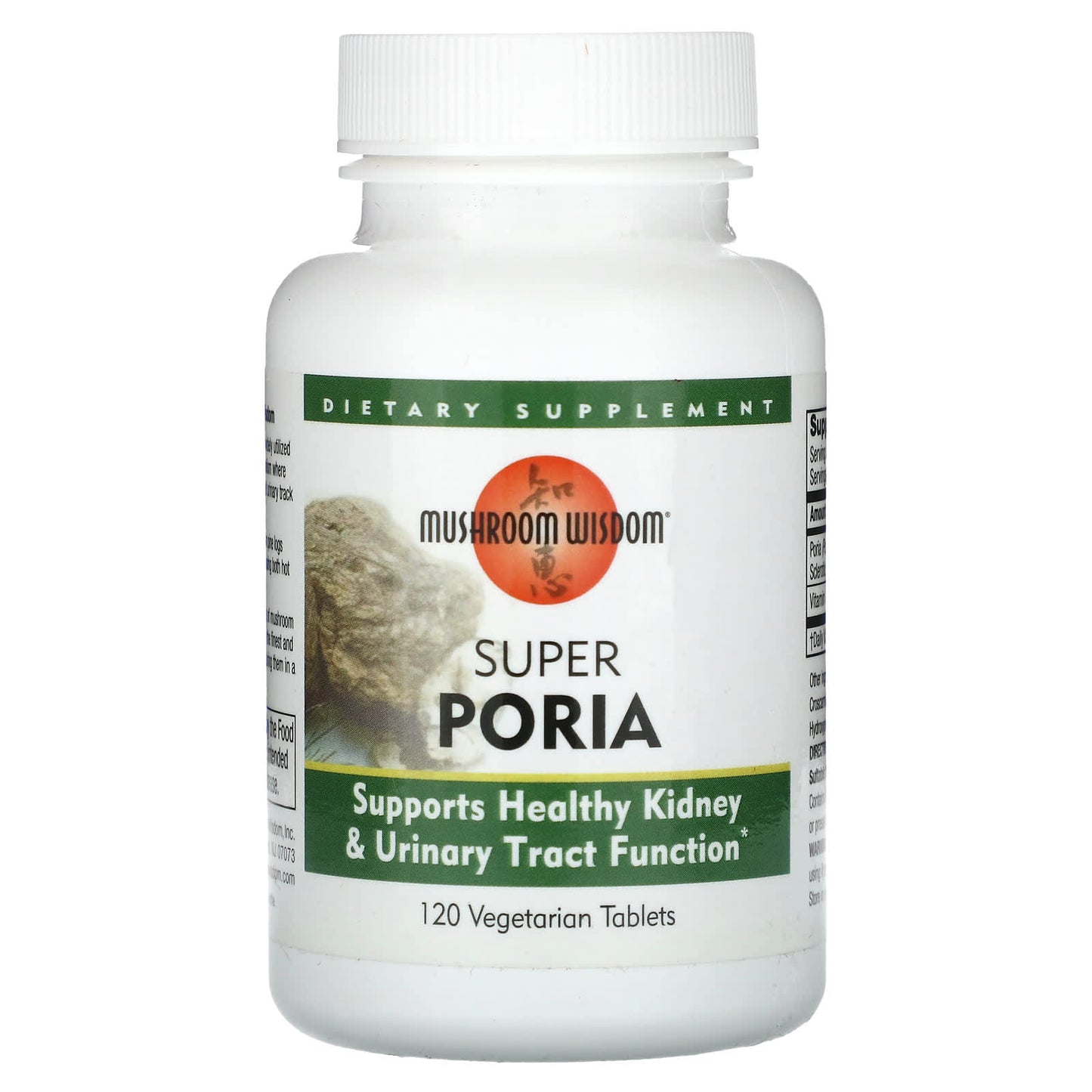 Mushroom Wisdom, Super Poria, 120 Vegetarian Tablets - Image 1