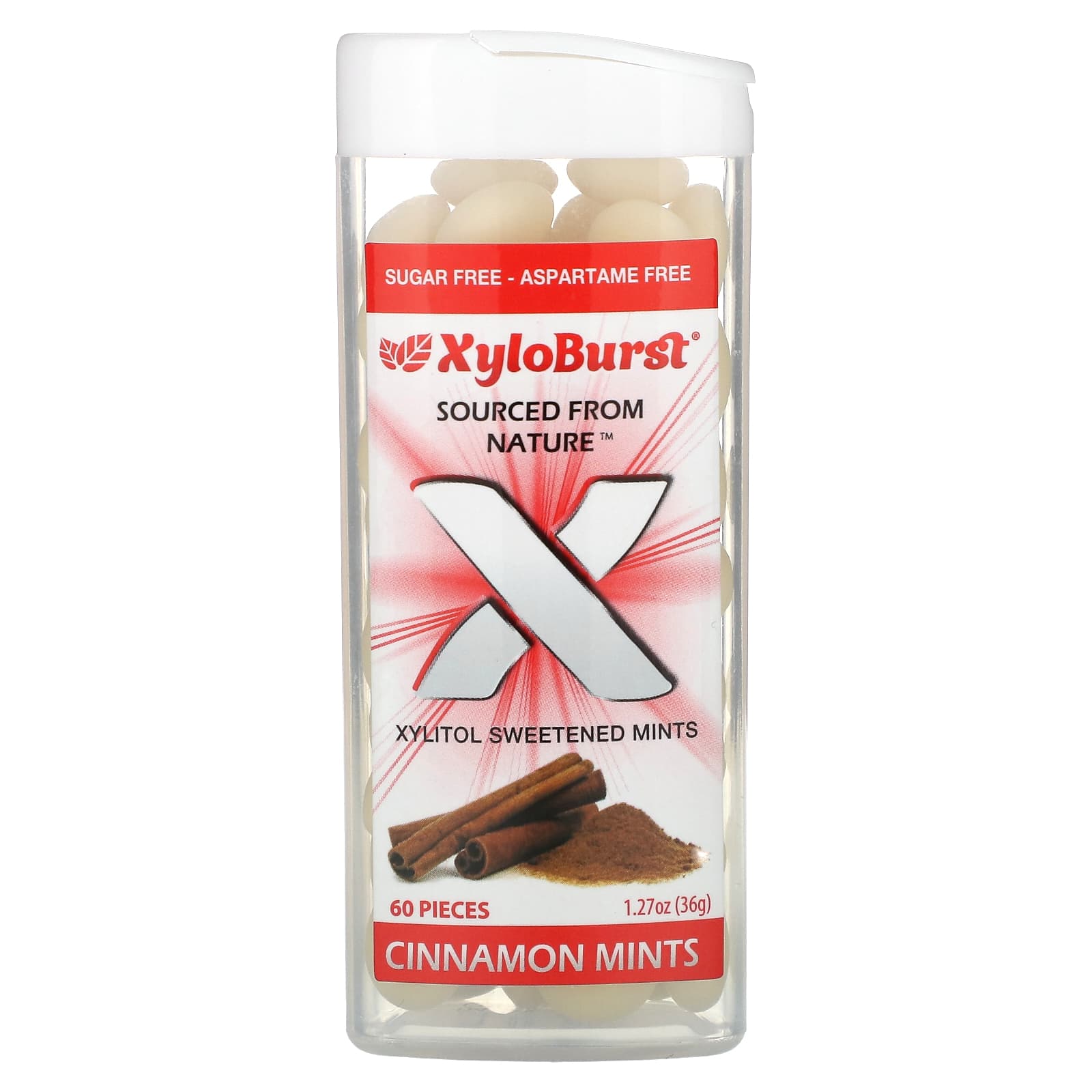 Xyloburst, Xylitol Sweetened Mints, Cinnamon, 60 Pieces - Image 1