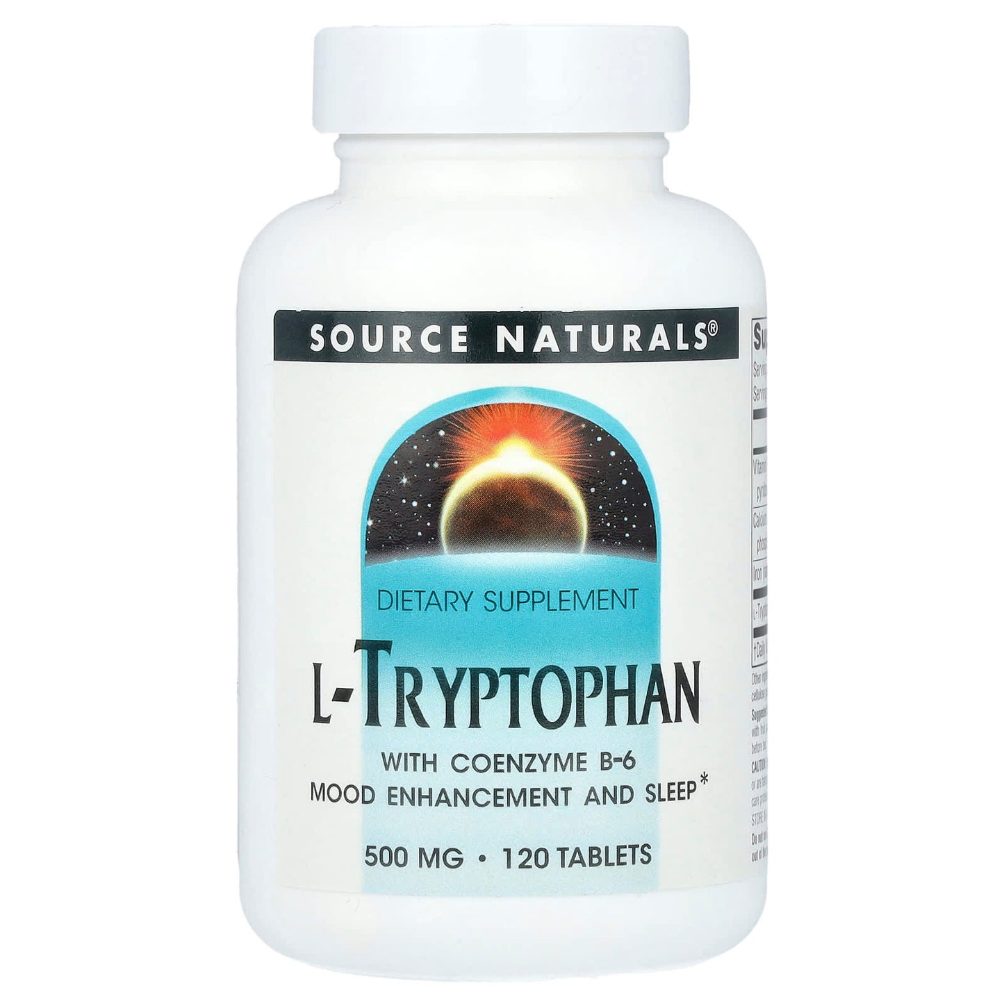 Source Naturals, L-Tryptophan With Coenzyme B-6, 120 Tablets - Image 1