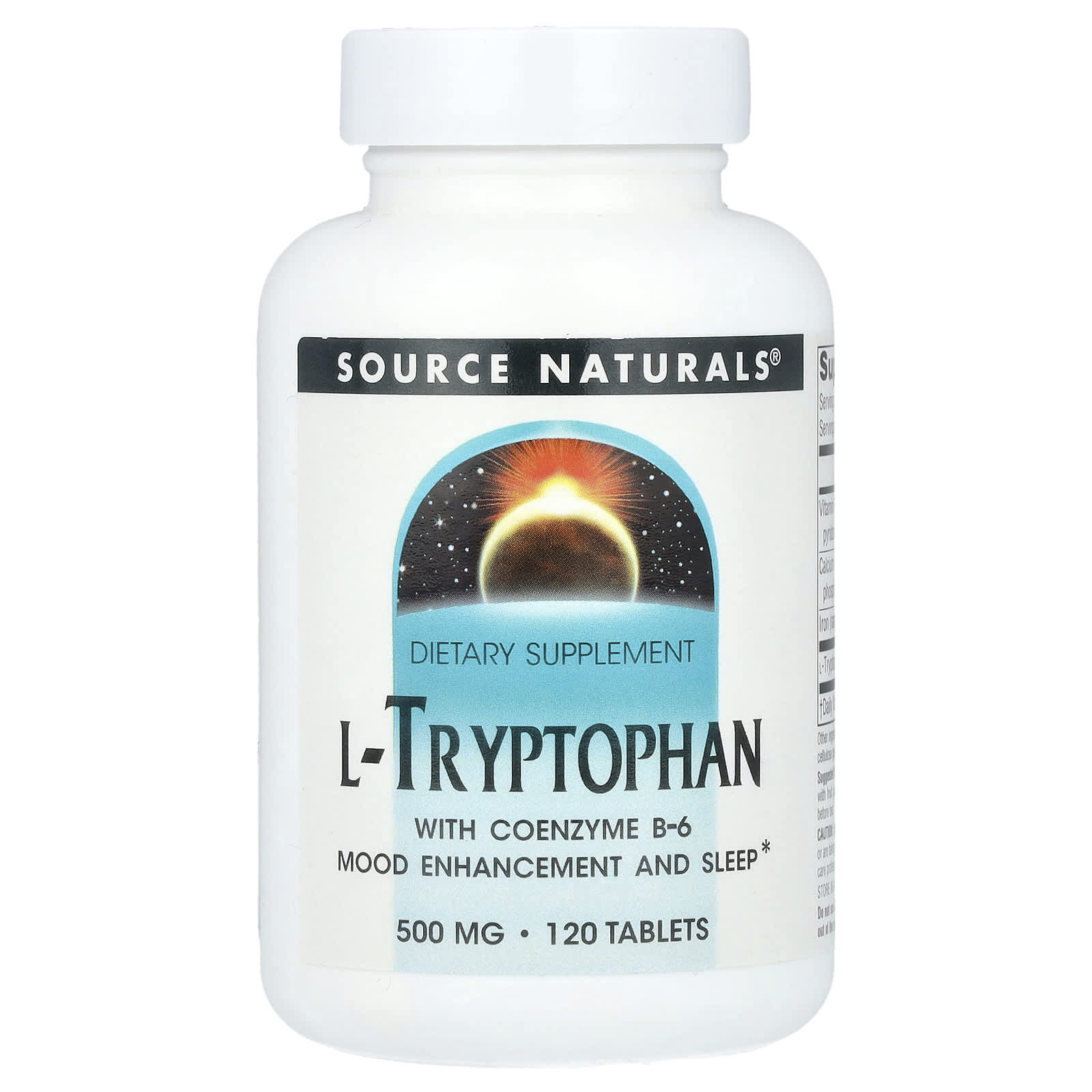 Source Naturals, L-Tryptophan With Coenzyme B-6, 120 Tablets - Image 1