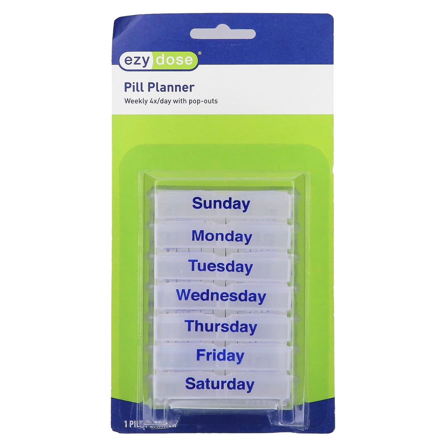 Ezy Dose 7-Day Pill Planner with Pop-Out Compartments for Easy Medication Management - Image 1