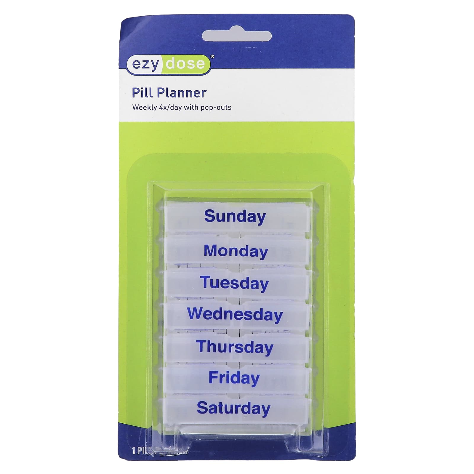 Ezy Dose 7-Day Pill Planner with Pop-Out Compartments for Easy Medication Management - Image 1