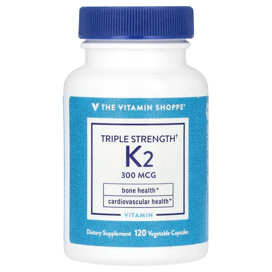 The Vitamin Shoppe, Triple Strength Vitamin K2, 300 mcg, 120 Vegetable Capsules - Image 1