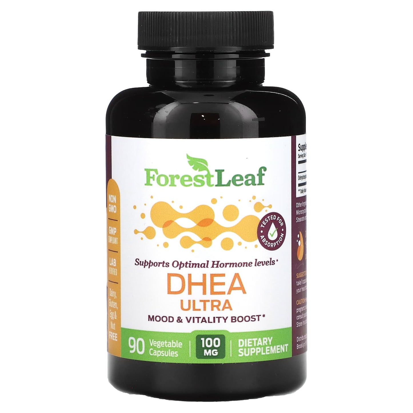 Forest Leaf DHEA 100mg, 90 Veg Capsules for Hormone Balance & Vitality - Image 1