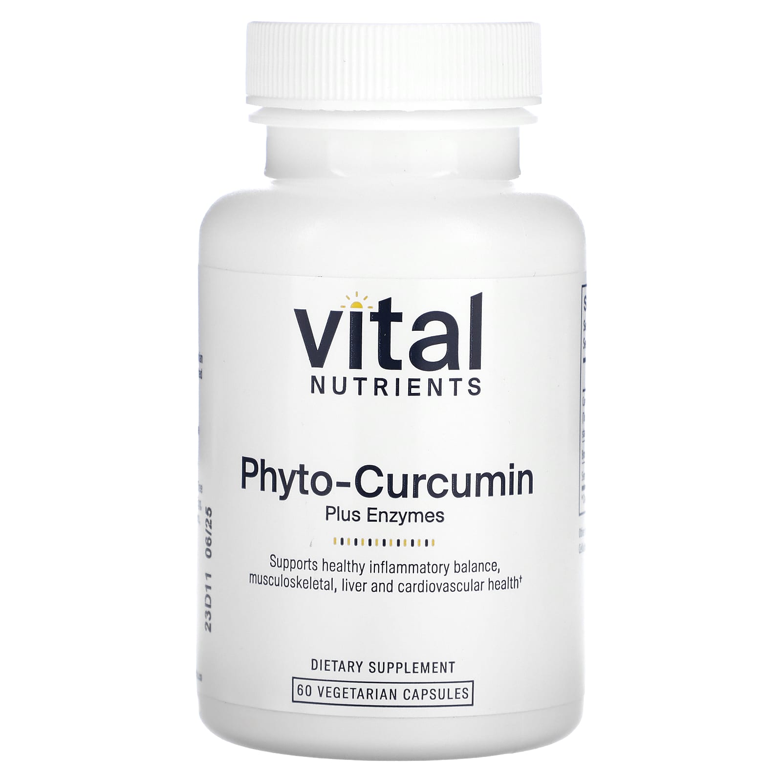 Vital Nutrients, Phyto-Curcumin Plus Enzymes , 60 Vegetarian Capsules - Image 1