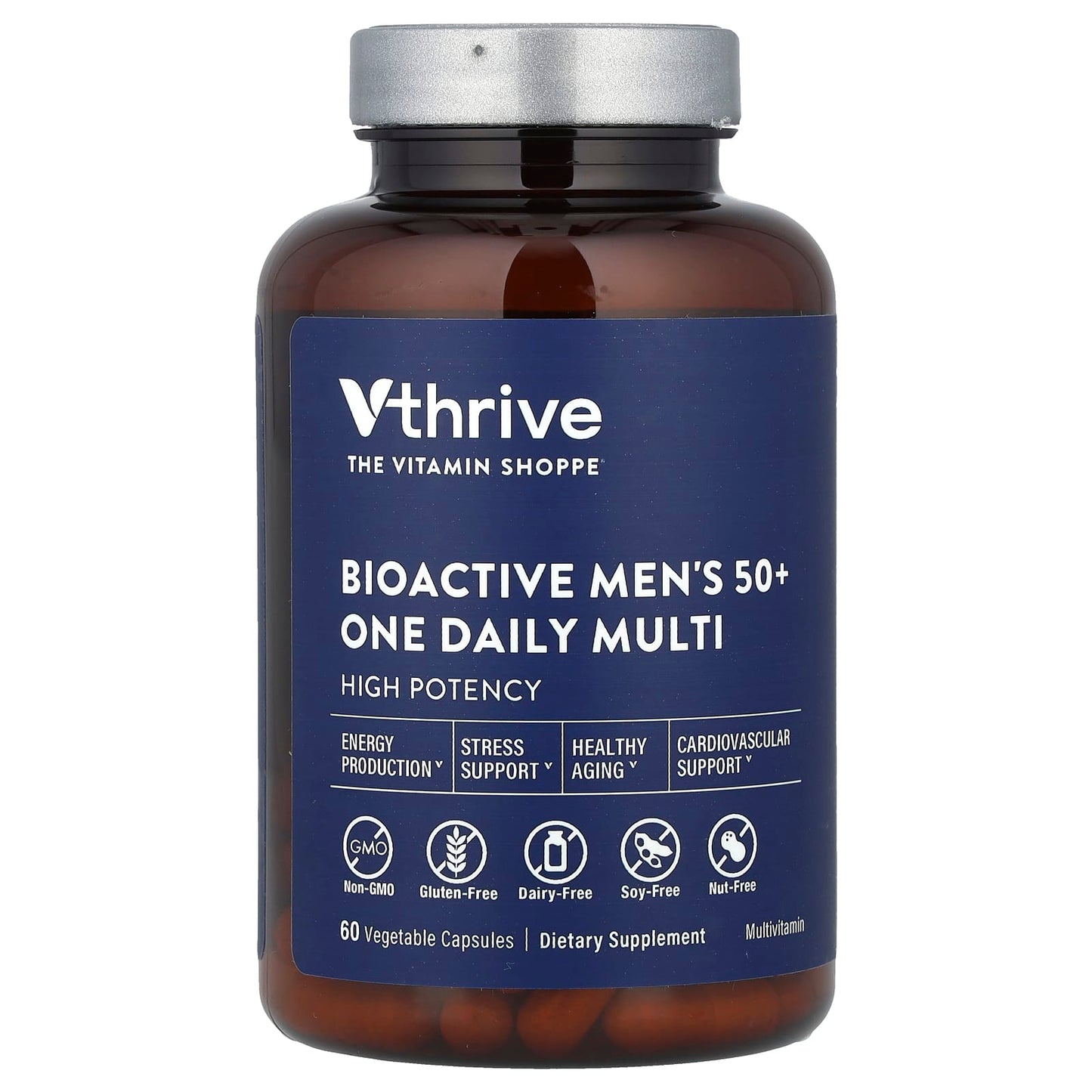 Vthrive, Bioactive Men's 50+ One Daily Multi, 60 Vegetable Capsules - Image 1