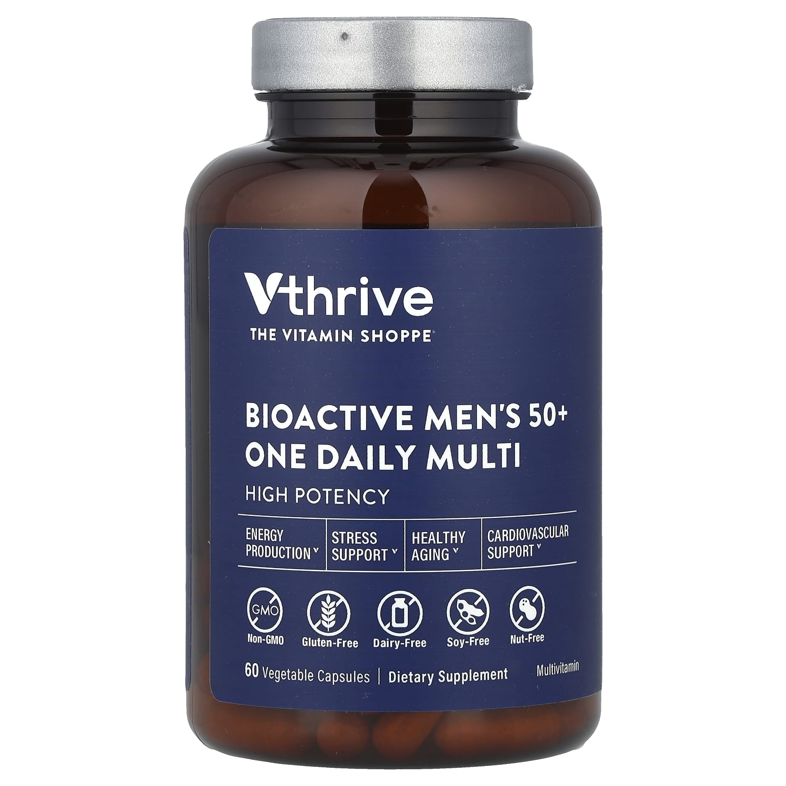Vthrive, Bioactive Men's 50+ One Daily Multi, 60 Vegetable Capsules - Image 1