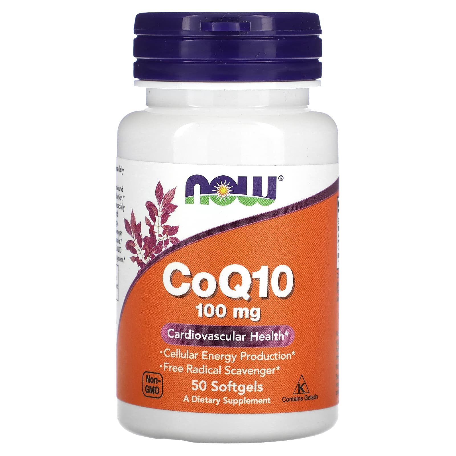 NOW Foods, CoQ10, 100 mg, 50 Softgels - Image 1