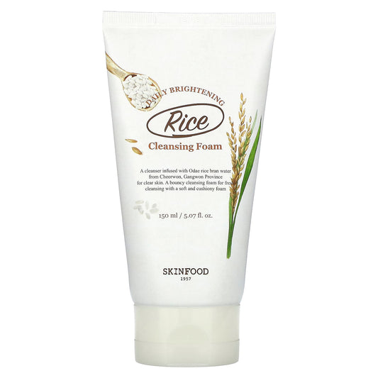 SKINFOOD, Rice Daily Brightening Cleansing Foam, 5.07 fl oz (150 ml) - Image 1