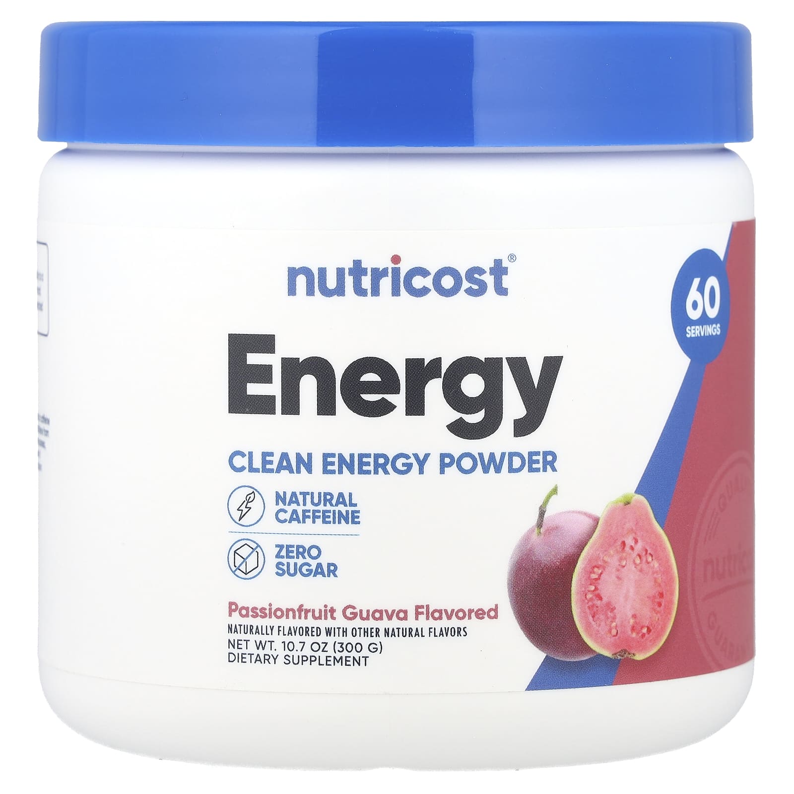 Nutricost, Energy, Clean Energy Powder, Passionfruit Guava, 10.7 oz (300 g) - Image 1