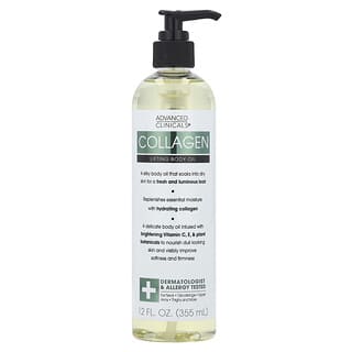 Advanced Clinicals Collagen Lifting Body Oil, 12 fl oz - Hydrate & Firm Skin