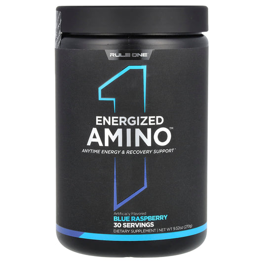 Rule One Proteins, Energized Amino, Blue Raspberry, 9.52 oz (270 g) - Image 1