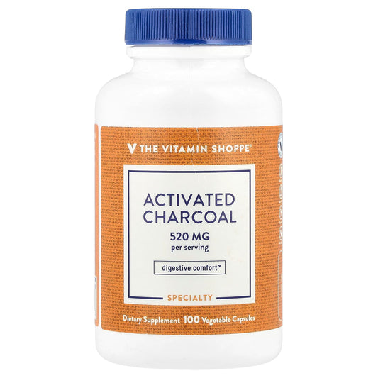 The Vitamin Shoppe, Activated Charcoal, 100 Vegetable Capsules (260 mg per Capsule) - Image 1
