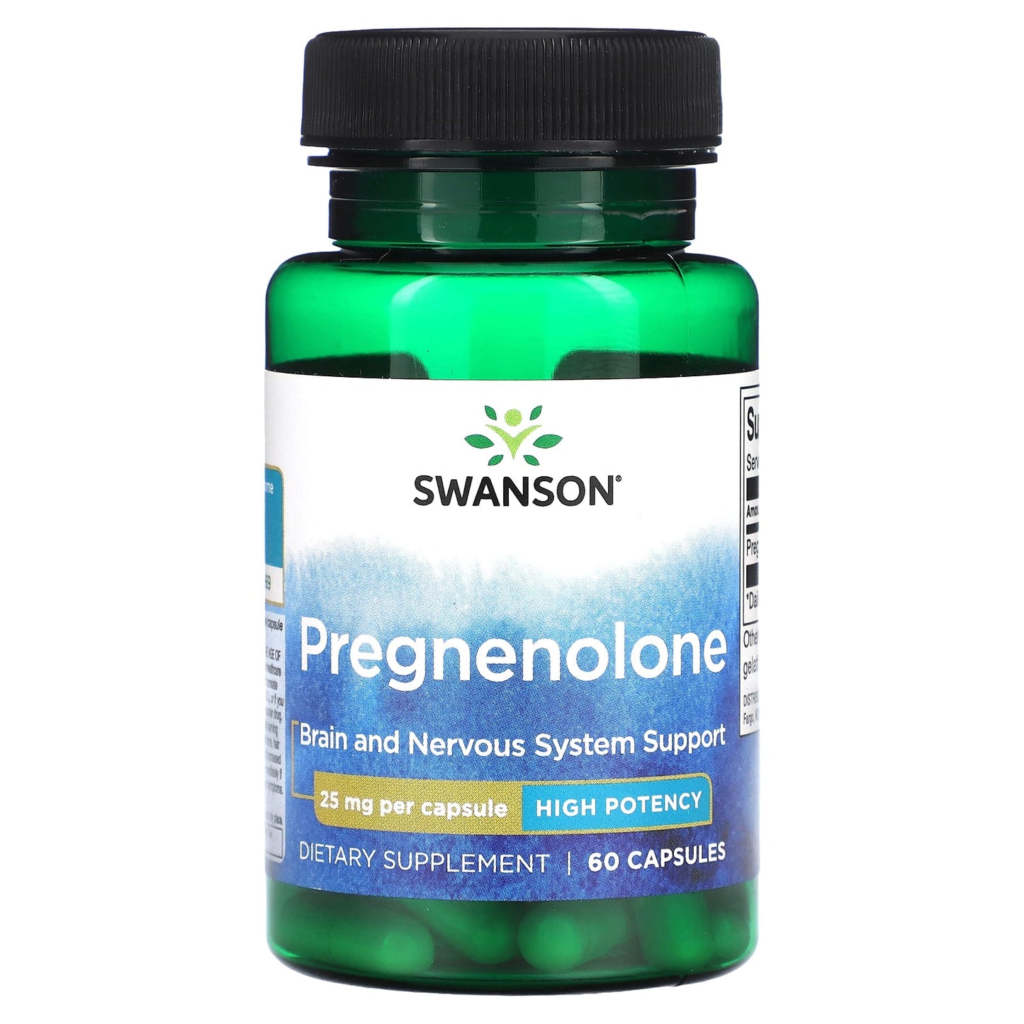 Swanson, Pregnenolone, High Potency, 25 mg, 60 Capsules - Image 1