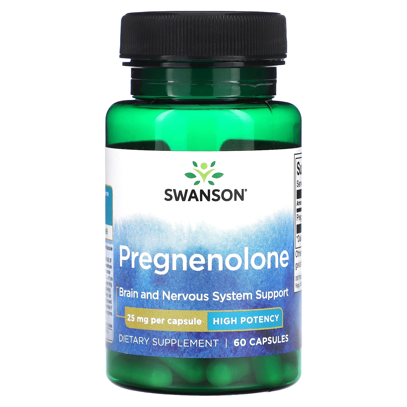 Swanson, Pregnenolone, High Potency, 25 mg, 60 Capsules - Image 1