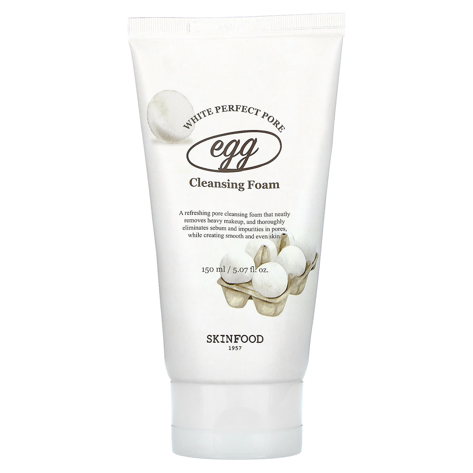 SKINFOOD, Egg White Perfect Pore Cleansing Foam, 5.07 fl oz (150 ml) - Image 1