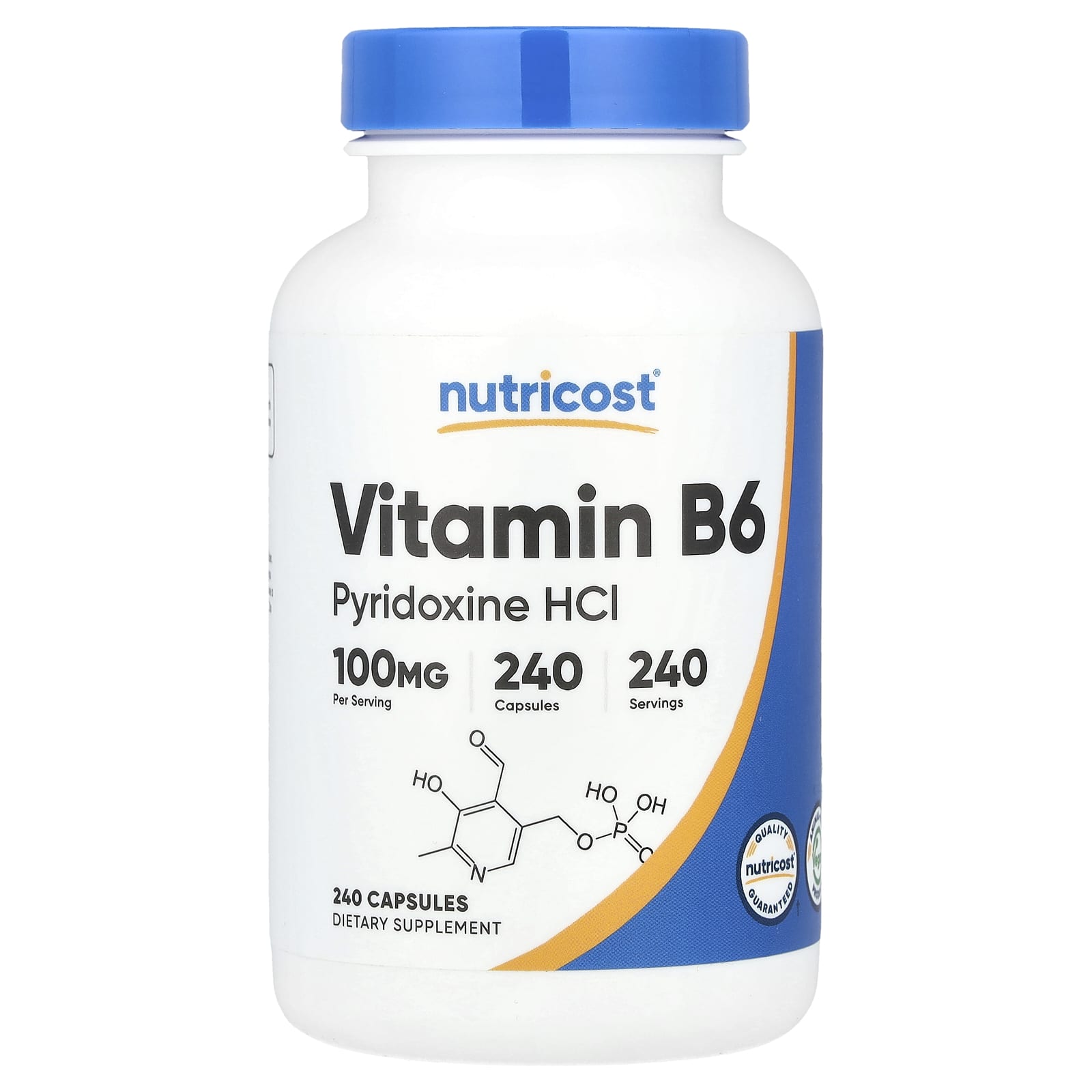 Nutricost, Vitamin B6, 100 mg, 240 Capsules - Image 1
