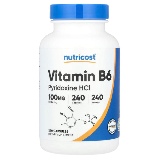 Nutricost, Vitamin B6, 100 mg, 240 Capsules - Image 1
