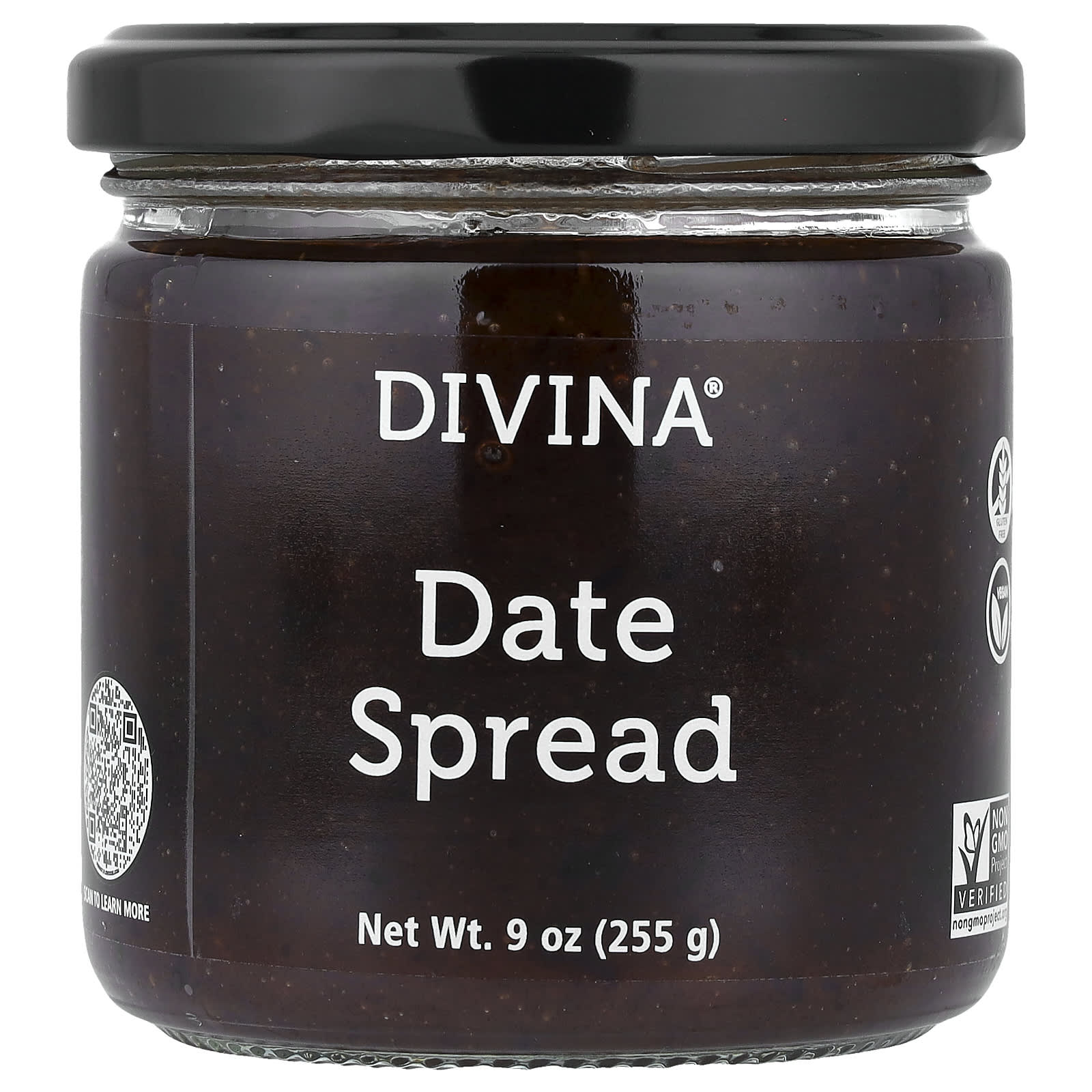 Divina Date Spread, Gluten-Free & Vegan, 9 oz (255 g) - Image 1