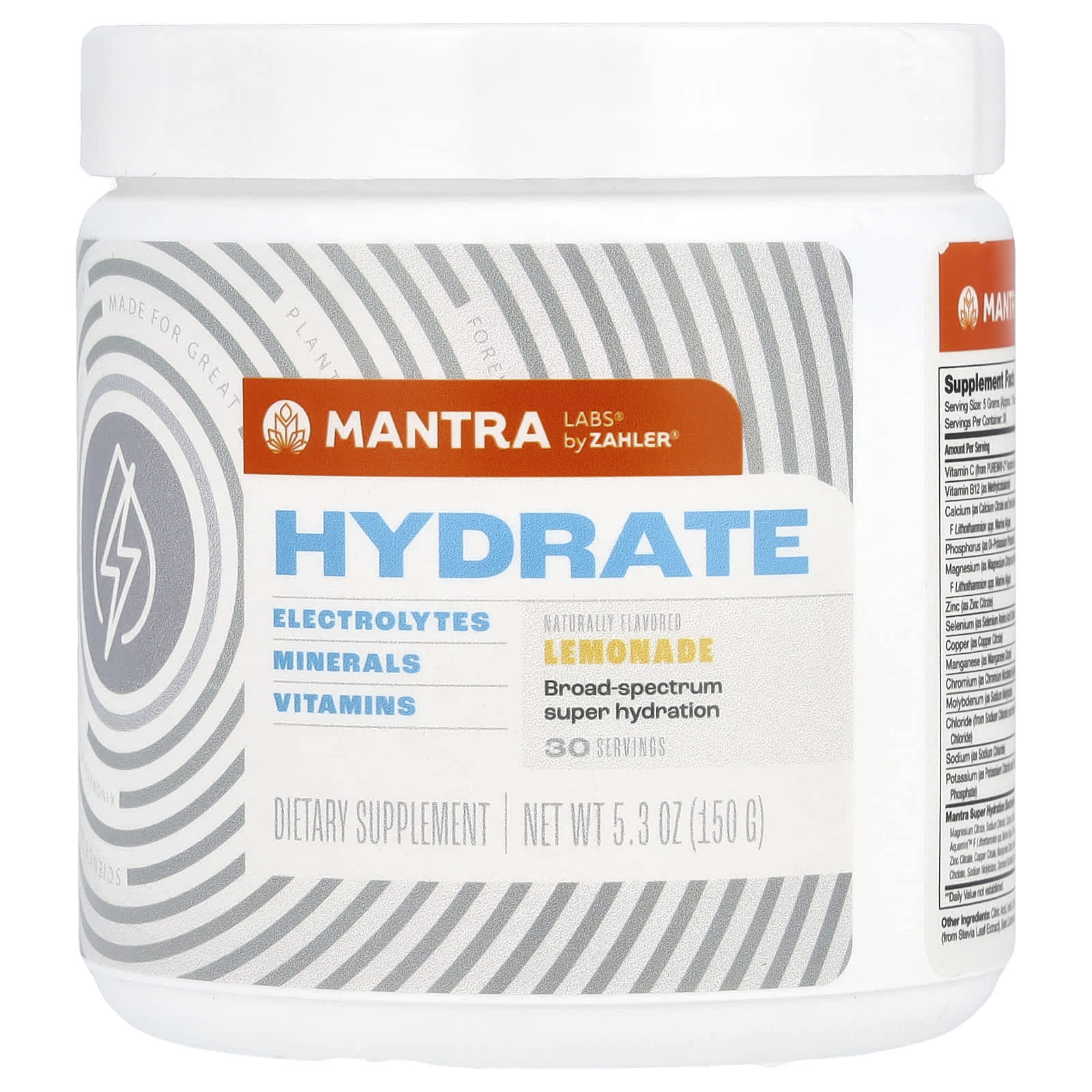 Zahler, Hydrate, Lemonade , 5.3 oz (150 g) - Image 1