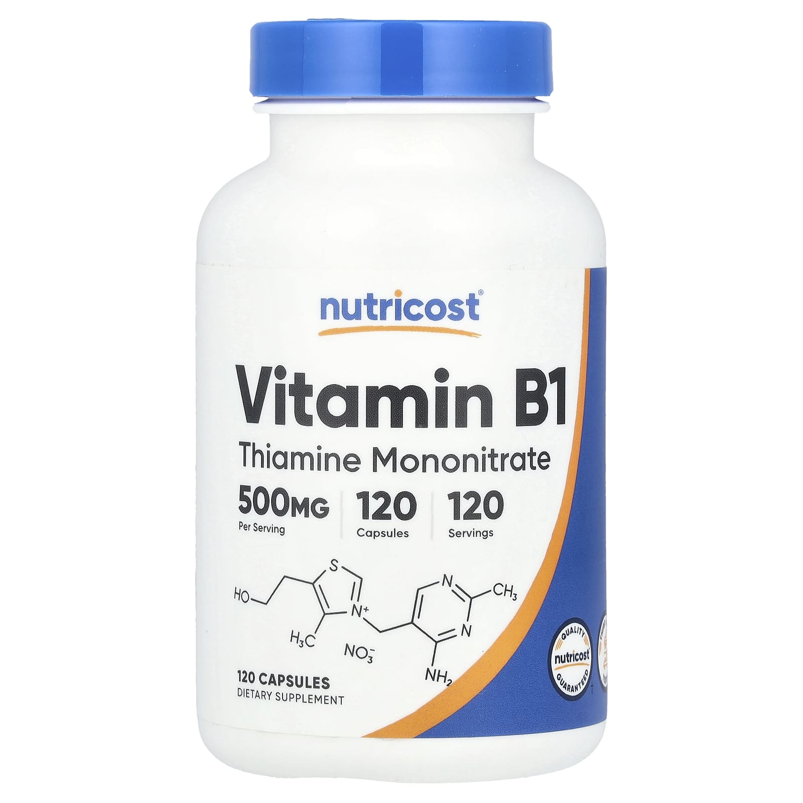 Nutricost, Vitamin B1, 500 mg, 120 Capsules - Image 1