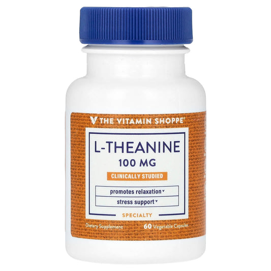 The Vitamin Shoppe, L-Theanine, 100 mg, 60 Vegetable Capsules - Image 1