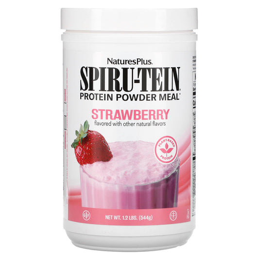 NaturesPlus, Spiru-Tein, Protein Powder Meal, Strawberry, 1.2 lbs (544 g) - Image 1
