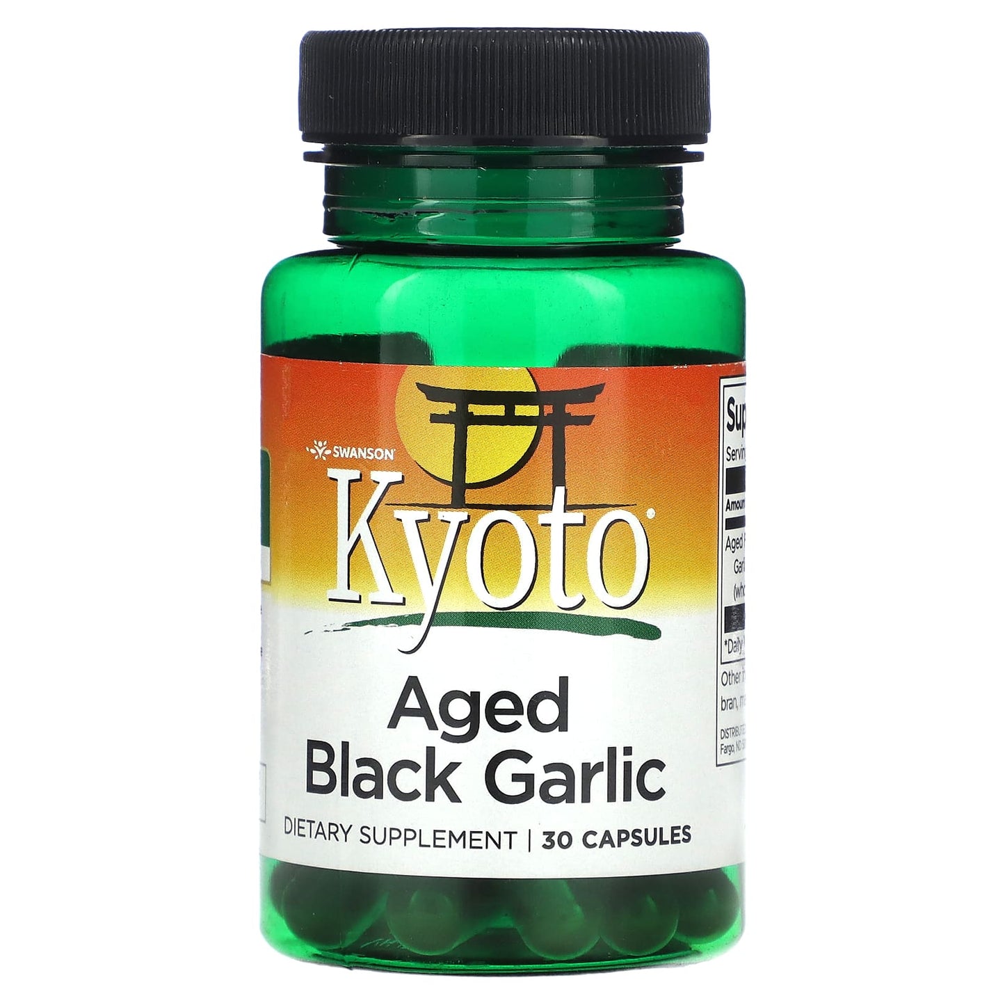 Swanson, Kyoto, Aged Black Garlic, 30 Capsules (650 mg per Capsule) - Image 1