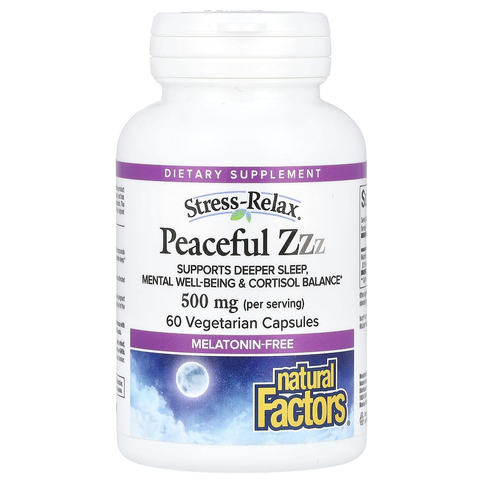 Natural Factors, Stress-Relax®, Peaceful ZZZ, 60 Vegetarian Capsules (250 mg per Capsule) - Image 1