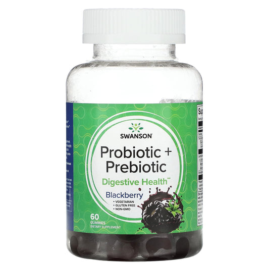 Swanson, Probiotic + Prebiotic, Blackberry, 60 Gummies - Image 1