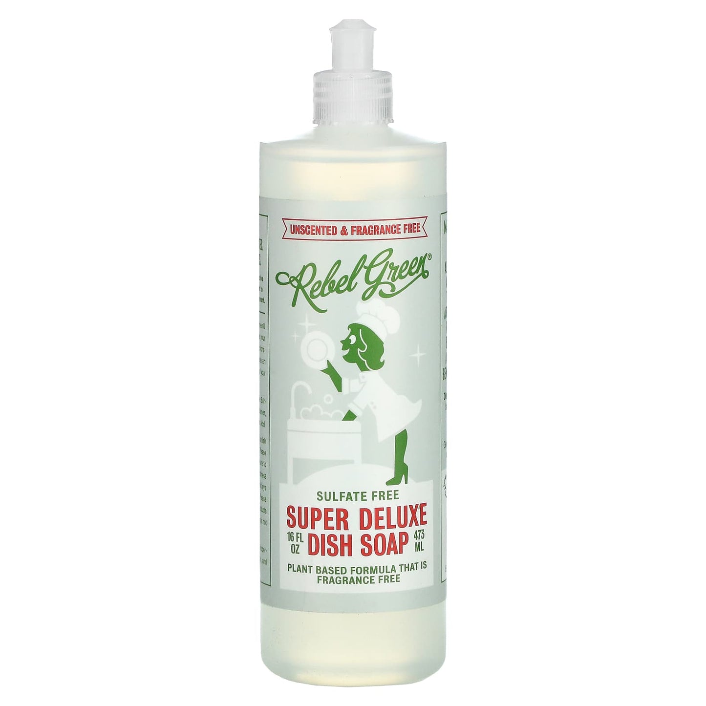 Rebel Green, Super Deluxe Dish Soap, Unscented, 16 fl oz (473 ml) - Image 1
