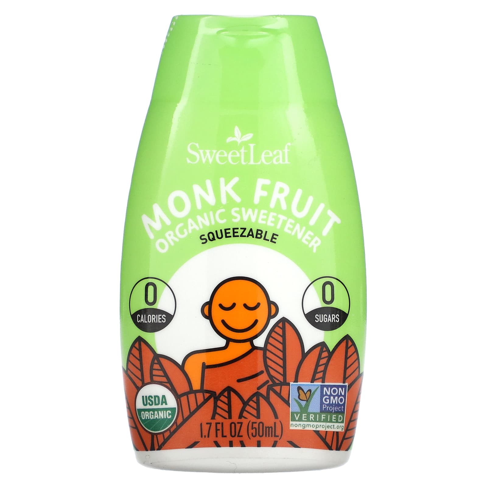 SweetLeaf Stevia, Monk Fruit Organic Sweetener Squeezable, 1.7 fl oz (50 ml) - Image 1