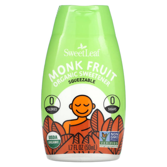 SweetLeaf Stevia, Monk Fruit Organic Sweetener Squeezable, 1.7 fl oz (50 ml) - Image 1