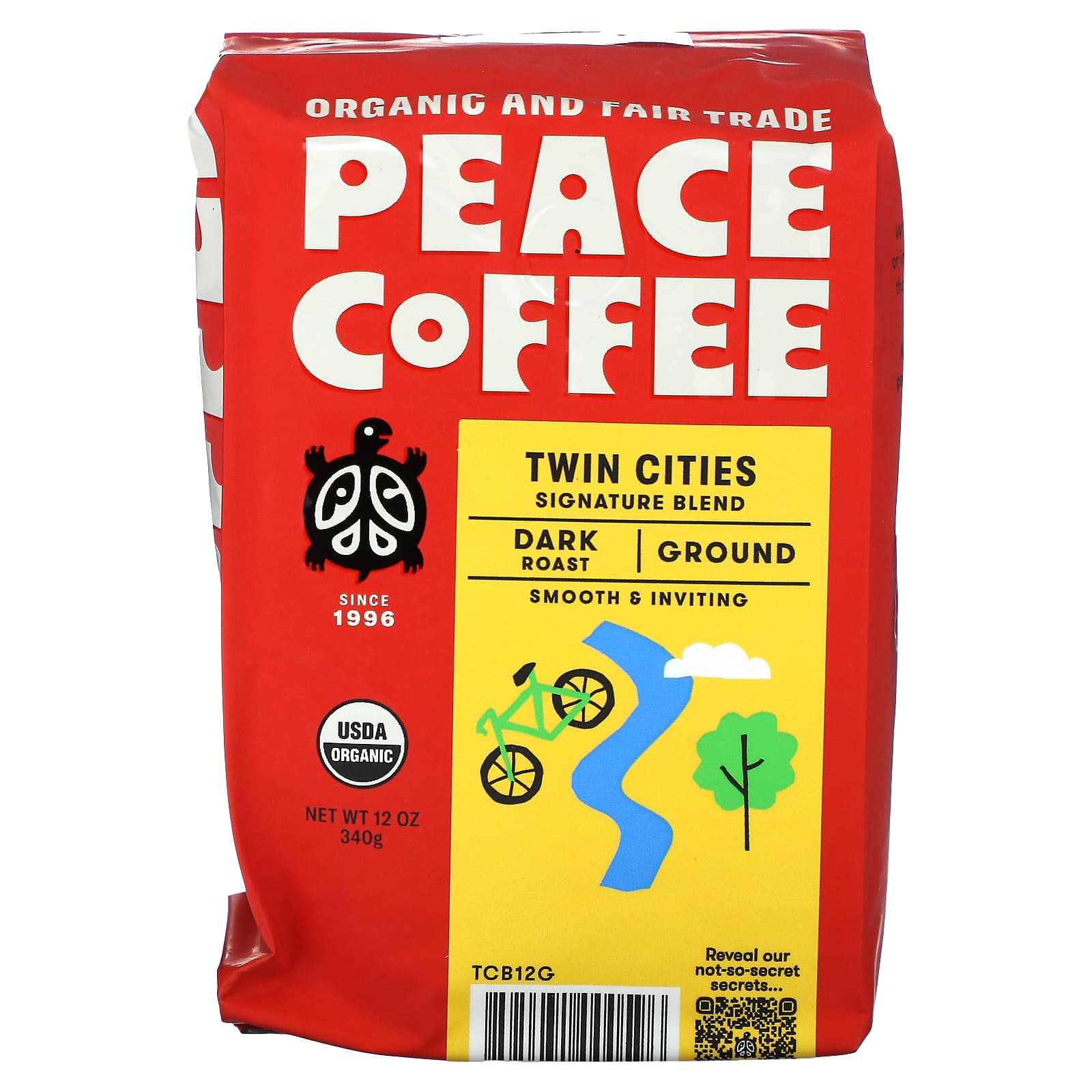 Peace Coffee, Organic Twin Cities, Ground, Dark Roast, 12 oz (340 g) - Image 1