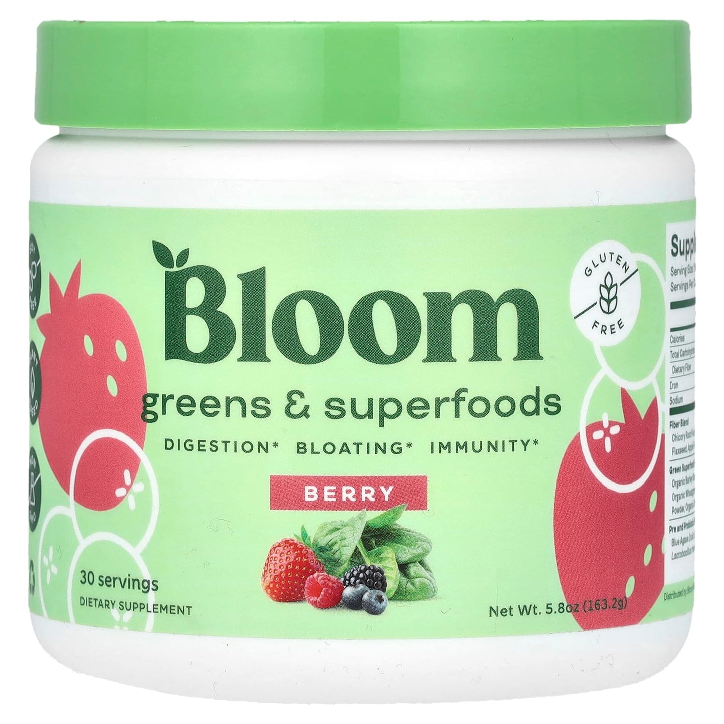 Bloom Berry Greens & Superfoods for Gut Health, 5.8 oz - Image 1