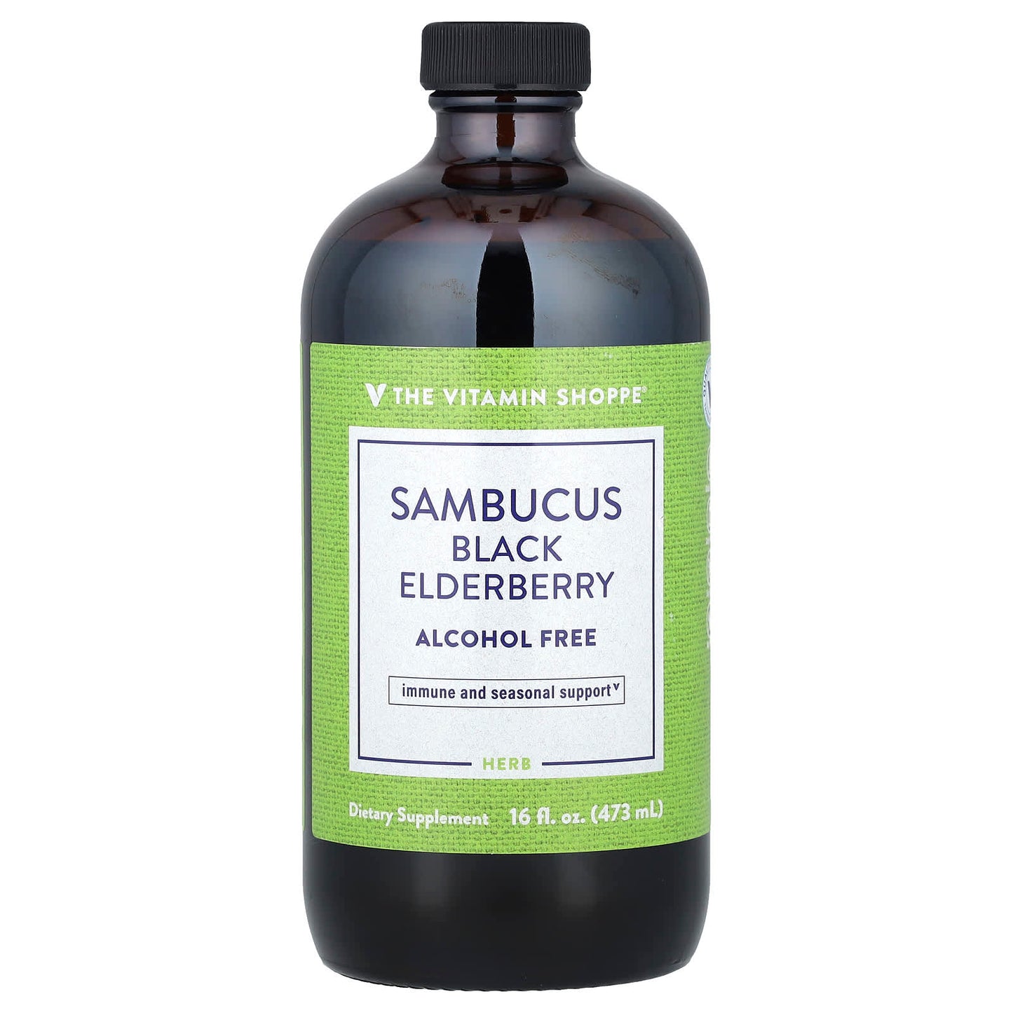 The Vitamin Shoppe, Sambucus Black Elderberry, Alcohol Free, 16 fl oz (473 ml)