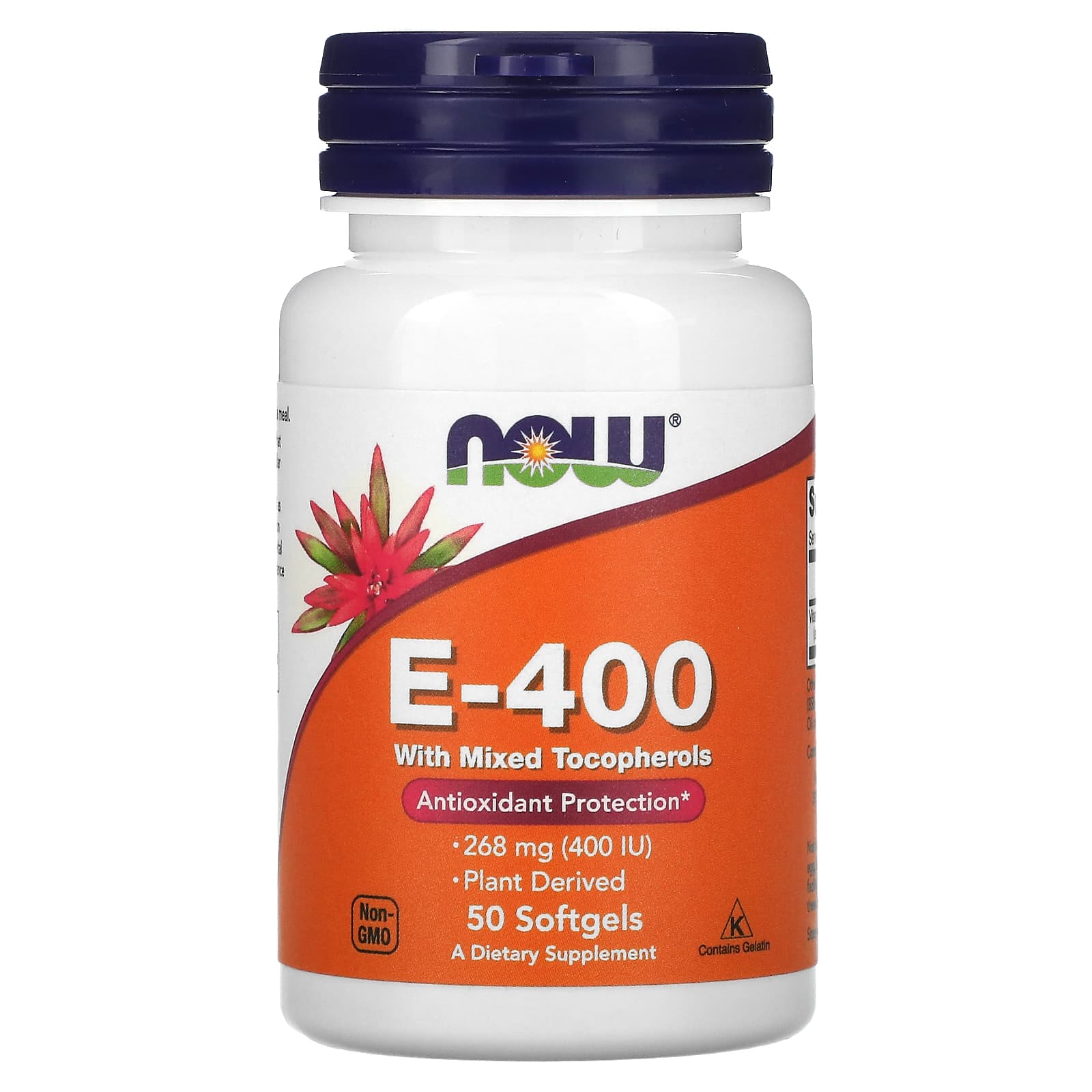 NOW Foods, E-400, 268 mg (400 IU), 50 Softgels - Image 1